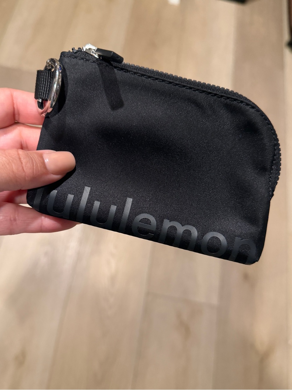 lululemon athletica Black Zip Card Pouch with Keyring NWOT